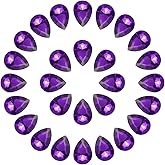 MECCANIXITY 50Pcs 13 x 18 mm Teardrop Rhinestones Acrylic Pointed Back Rhinestone Beads Gems for Jewelry Making Costume Crystal Embellishments Crafts,Deep Purple