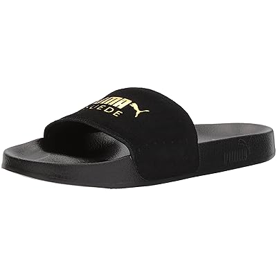 puma suede black slides
