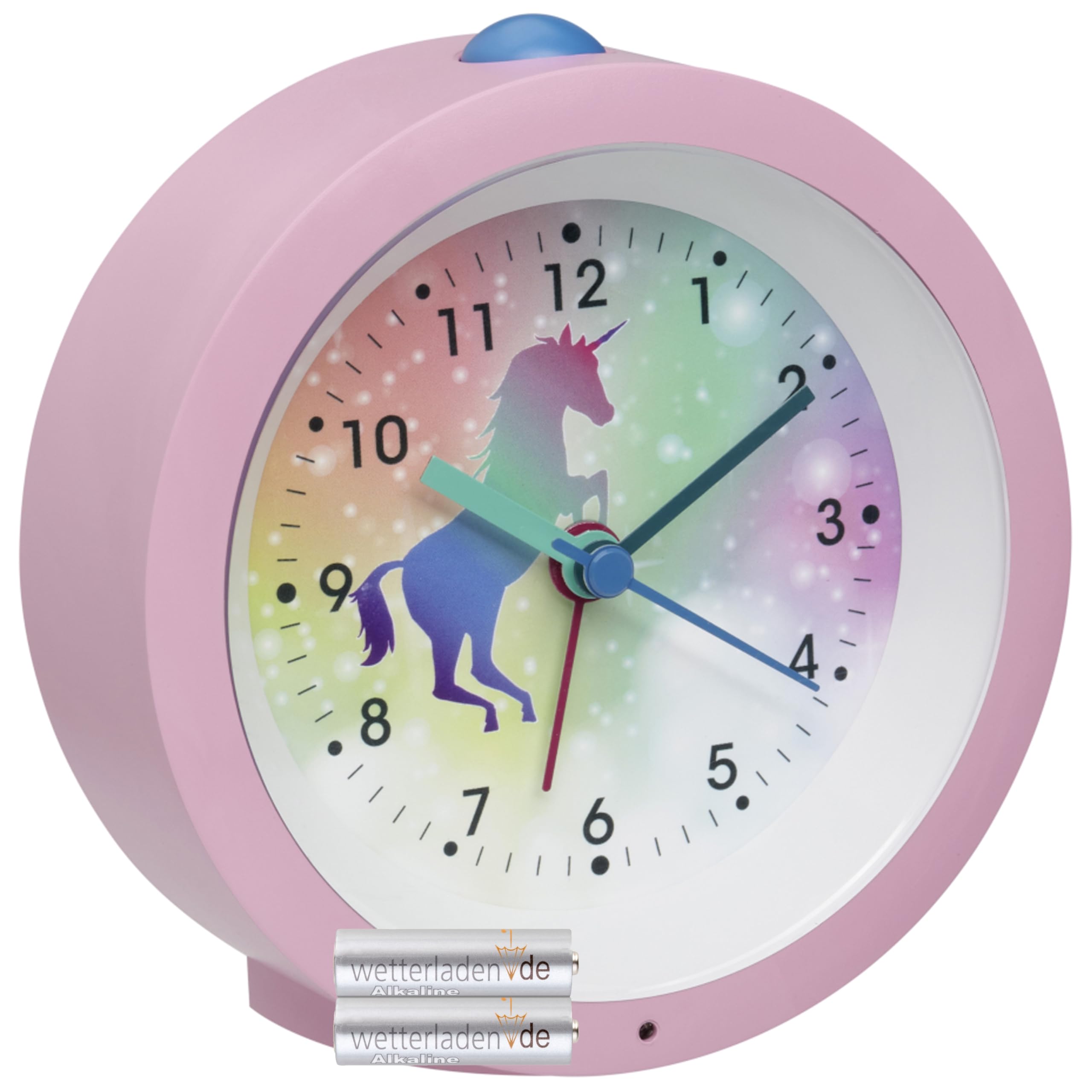 TFA Dostmann 60.1033 Children's Analogue Alarm Clock with Sweep Design (Pink)