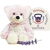 warmies Microwavable & Weighted Stuffed Animals, Pink Bear - Heated Stuffed Animal Plushie for Warmth & Comfort - Cute Soft Plush Toys for Adults & Children (Boys, Girls, Babies & Toddlers)