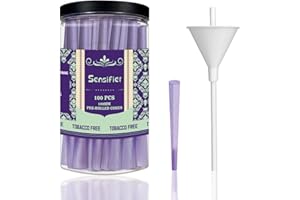 SENSIFIER 100 PACK Purple Pre Rolled Cones| King Size Rolling Paper Cone 108 MM with Loader and Packing Sticks