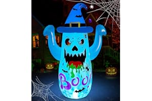 JOSEN 5FT Halloween Inflatables Cute Ghost Blow Up Halloween Decorations Outdoor, Built-in Bright LEDs for Garden Lawn Yard Indoor Party Decor