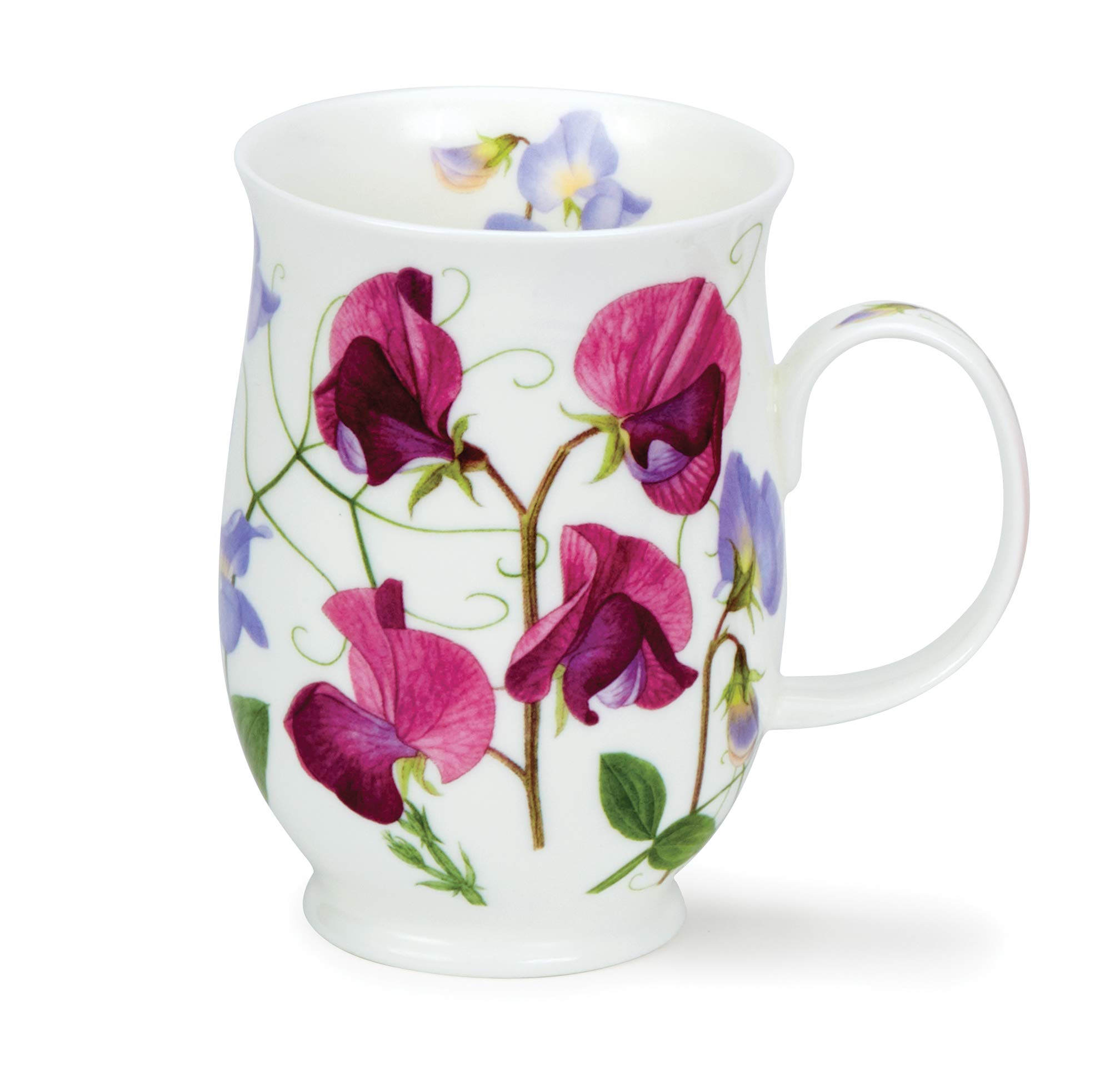Dunoon Bone China Sweet Peas Mug, 310.0 milliliters, Pink - Made in England