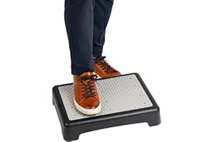 Mind Reader Platform Booster Step, Step Stool for Seniors, Indoor Outdoor, Riser, 17" L x 13" W x 3.5" H, Black and White