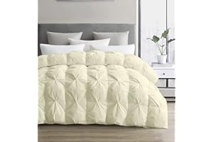 SLEEP-NEST Oversized King Comforter 136 x 120 Size All Season Down Alternative Pintuck Alaskan Comforter Duvet Insert with 8 