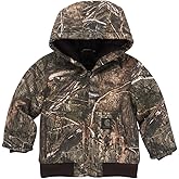 Carhartt Boys' Flannel-Lined Hooded Canvas Insulated Zip-Up Jacket