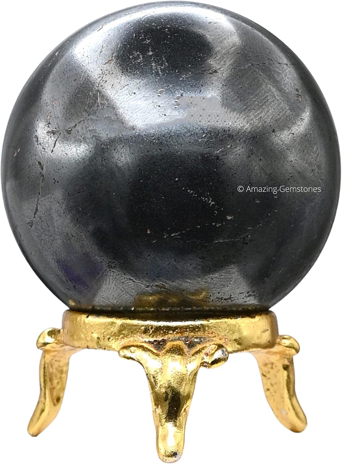 Mixed Media - Hematite Crystal Ball with Stand - 2