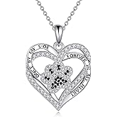 Hancock Paw Print Necklace Sterling Silver Dog Cat Paw Charms Pendant Jewelry Heart Gifts for Women Cat Dog Lover
