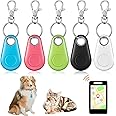 Frienda 5 Pieces Key Finder Item Locator with 5 Pieces Keychains Bluetooth Tracker Anti Lost Alarm Reminder Selfie Shutter Control Pets Keychain for Smartphone