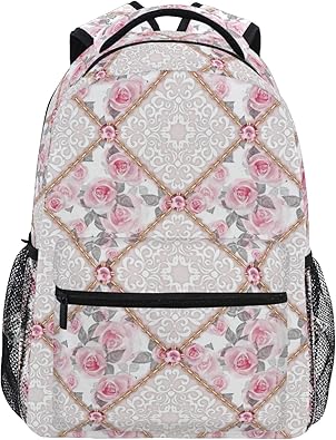 Amazon リュックサック おしゃれ 学生 大容量 大人 軽量 大きめ 人気 高校生 旅行 通勤 通学 バックパック アウトドア ヴィンテージ チェック柄 可愛い かわいい ローズ 女の子 レディース アウトドア 対応 Natax レディース