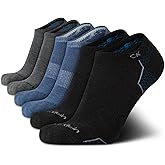 Calvin Klein Mens No Show Socks - 6 Pack Soft Cotton Blend Cushioned Athletic Low Cut Socks for Men for Sports and Running