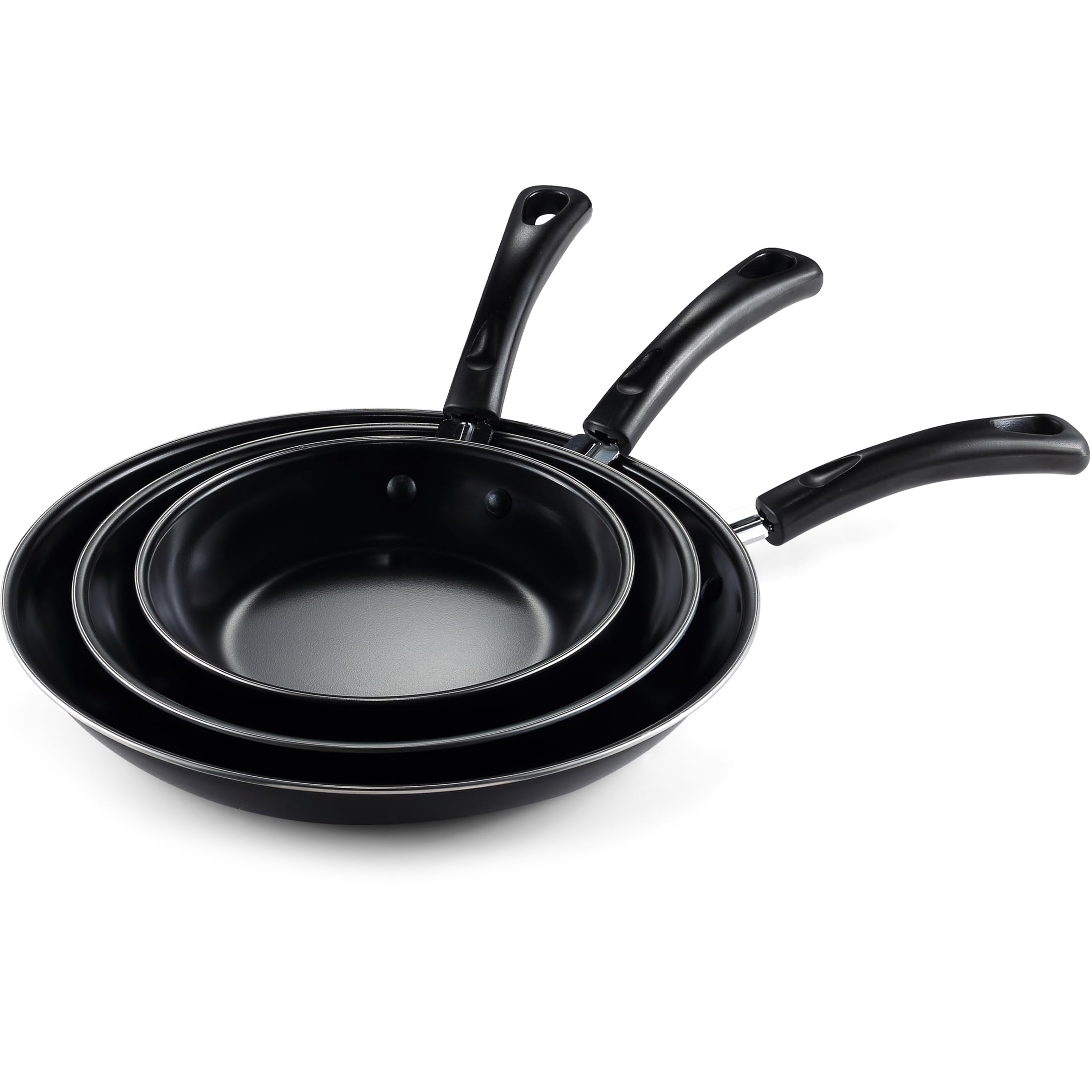 Photo 1 of hunnycook Nonstick Iron Frying Pan Set (3-Piece: 8", 10", 12") + 2 Silicone Spatulas