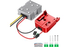 KOEZEOI 18v to 12v Step Down Converter,Compatible with Milwaukee M18 Battery Adapter,DC 12V 20A 240W Buck Converte,Multifunctional Design,Over Discharge Protection,with Switch,30A Fuse,Wire Terminals