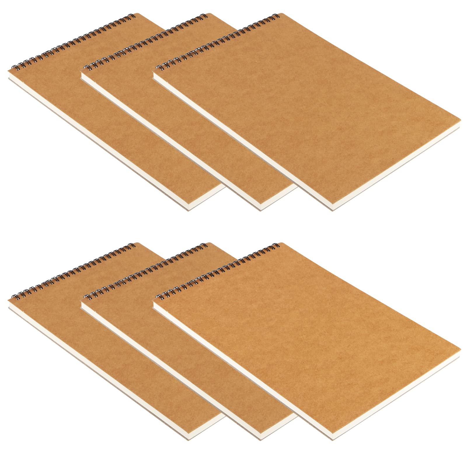 MUKCHAP 6 Pack A3 Spiral Bound Landscape Sketchbook, 160gsm A3 Sketch Drawing Pad with Blank Paper, 30 Sheets/60 Pages