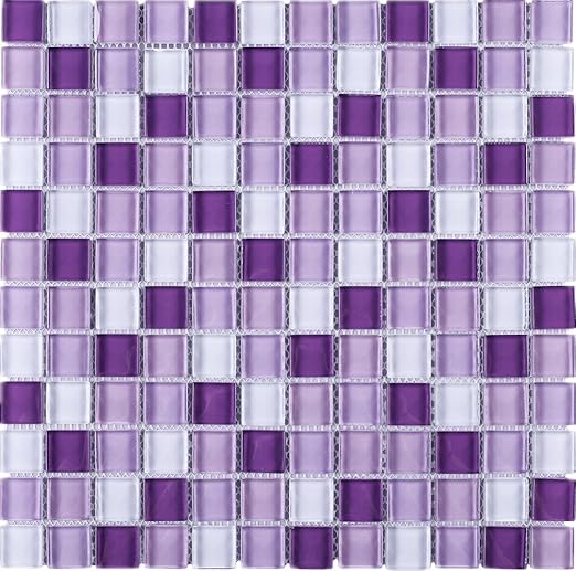 Tgemg 05 1x1 Square Purple Glass Mosaic Tile Sheet Kitchen And