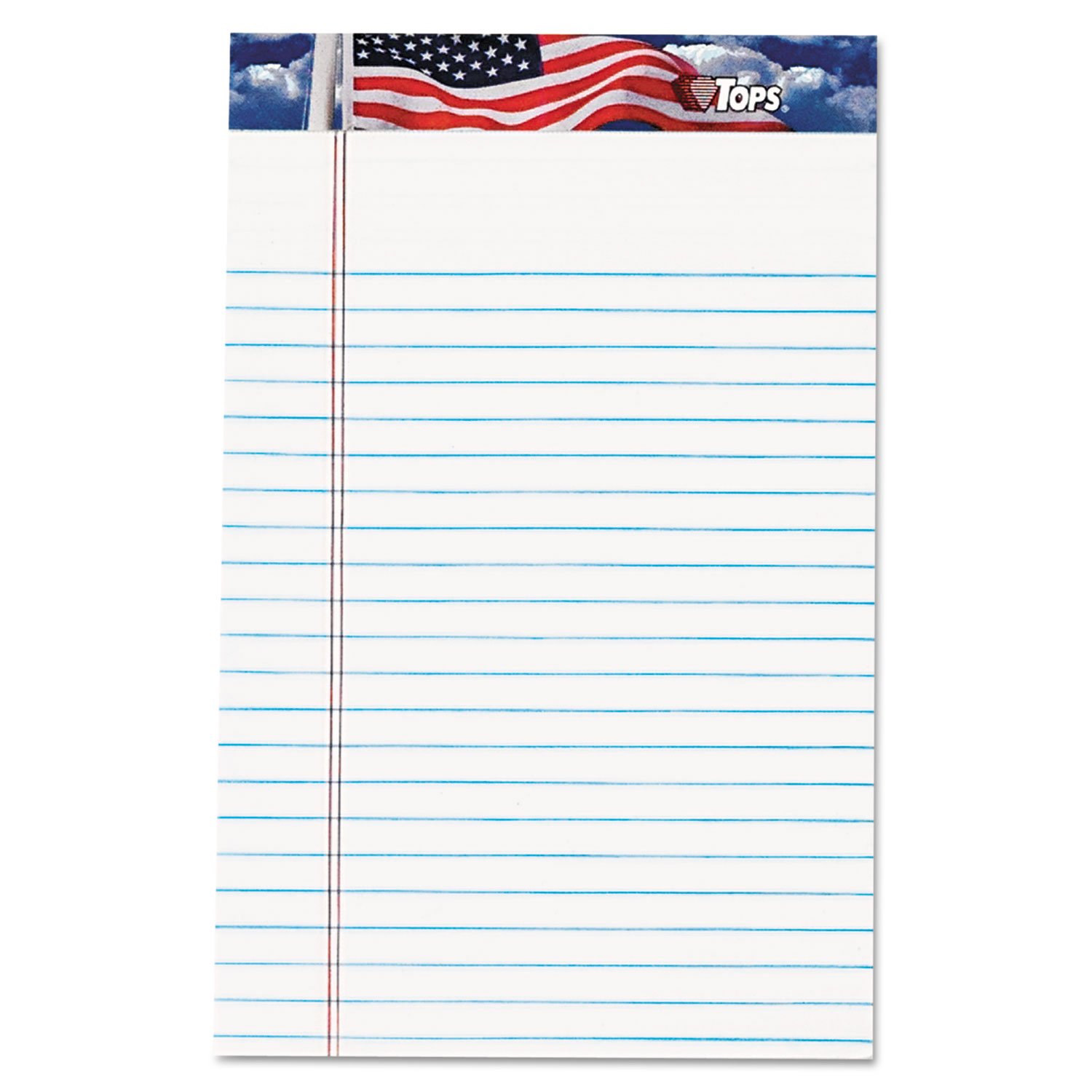 TOPS 75101 American Pride Writing Pad, Narrow, 5 x 8, White, 50 Sheets (Pack of 12)