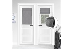 WDFour Cordless Blackout Door Curtains, Triple Layers 100% Light Blocking & UV Protect, Noiseless Adjustable Roller Shade, No Drill Window Blinds for Office, Ward, Home (26"Wx42"L,Dark Gray,Pack of 1)