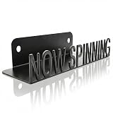 Ahomiwow Metal Now SPINNING Vinyl Record Stand Wall Mount Album Player Display LP Shelf Black Modern Vintage Vinyl Record Display Organization for Music Lovers Record Player Accessory