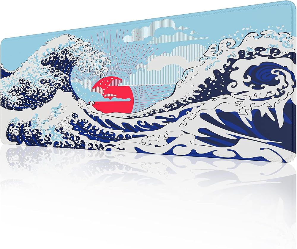 EFISH Kanagawa Surfing Mouse Pad Extended Large 31.5x11.8x0.12 in