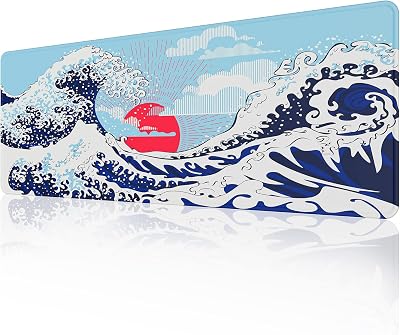EFISH Kanagawa Surfing Mouse Pad Extended Large 31.5x11.8x0.12 in