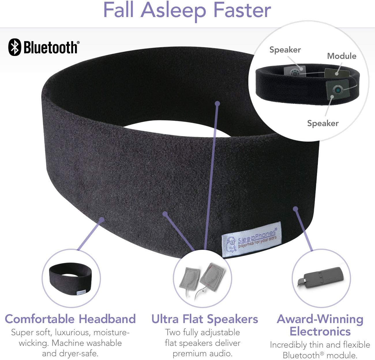 AcousticSheep SleepPhones v.7 Wireless Bluetooth Fleece Headband