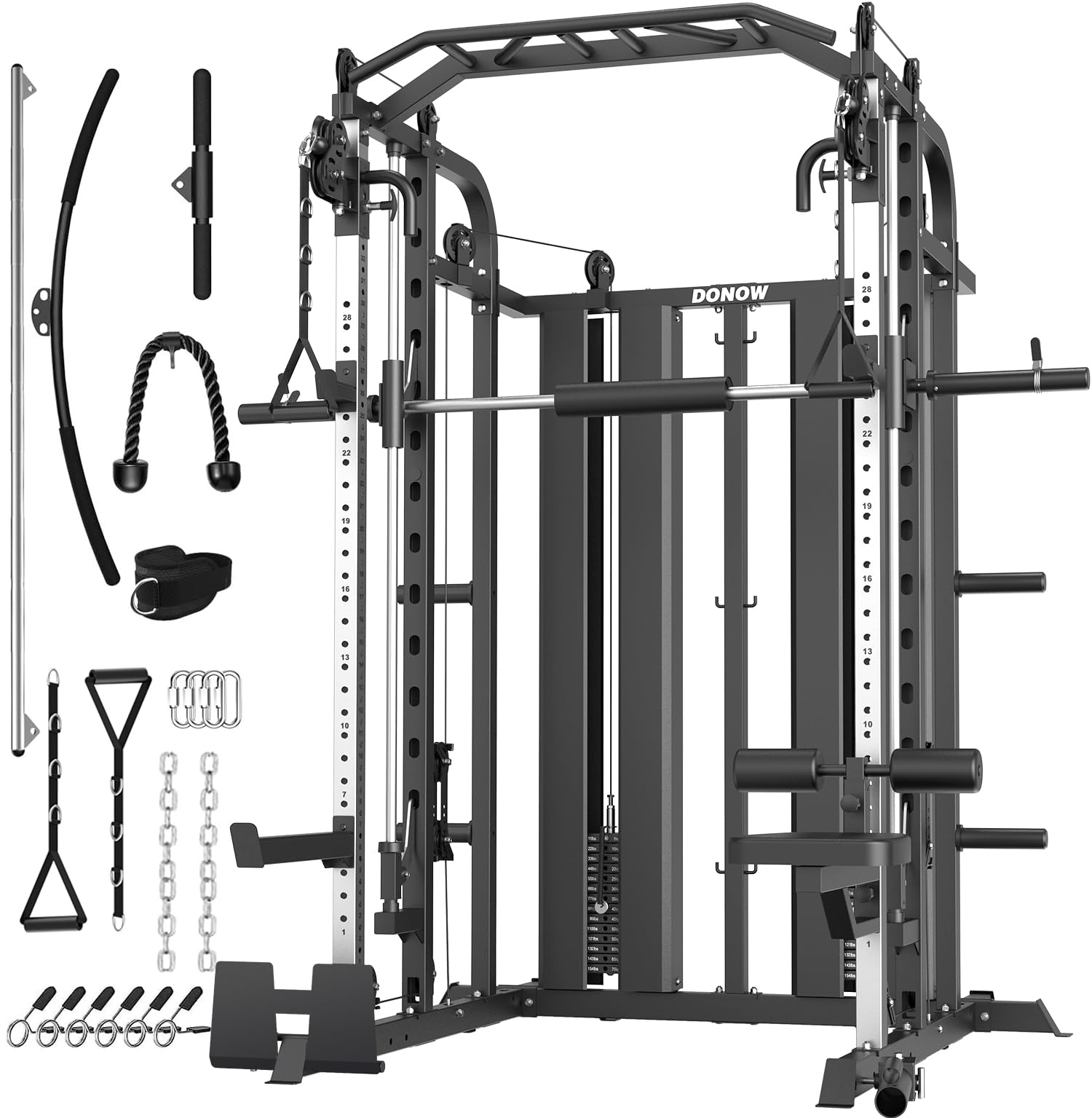 DONOW Smith Machine with Weight Stacks Power Cage