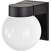 Nuvo Lighting SF77/140 Utility Fixture Die Cast Aluminum Durable Outdoor Wall Mount Porch and Patio Light with White Glass Gl