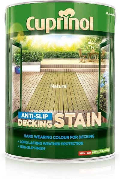 Cuprinol Anti-slip Decking Stain Natural 5L - Durable Protection & Safety