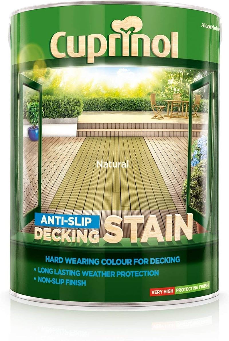 Cuprinol Anti-slip Decking Stain Natural 5L - Durable Protection & Safety