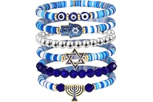 XOCARTIGE Surfer Heishi Bracelets for Women Stackable Rainbow Vinyl Disc Clay Beaded Stretch Bracelets Elastic Layering Friendship Bracelets Boho Summer Beach Jewelry