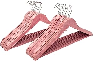 FairyHaus Natural Cedar Wooden Coat Hangers 18Pack, Smooth Finish Wood Suit Hangers - Slim Sleek & Flat Cedar Shirt Hangers with 360° Rotating Hook, Durable Cedar Clothes Hangers