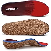 Plantar Fasciitis Relief Feet Cork Insoles Arch Supports Orthotics Inserts for Flat Feet, High Arch, Foot Pain Shoe Heel Inserts in Work Boots(for Women 8-9.5/Men 7-8.5)