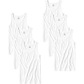 Andrew Scott Men's Cotton A-Shirt Tanks | Tag Free 100% Cotton Tank Tops |Multi Packs-Colors