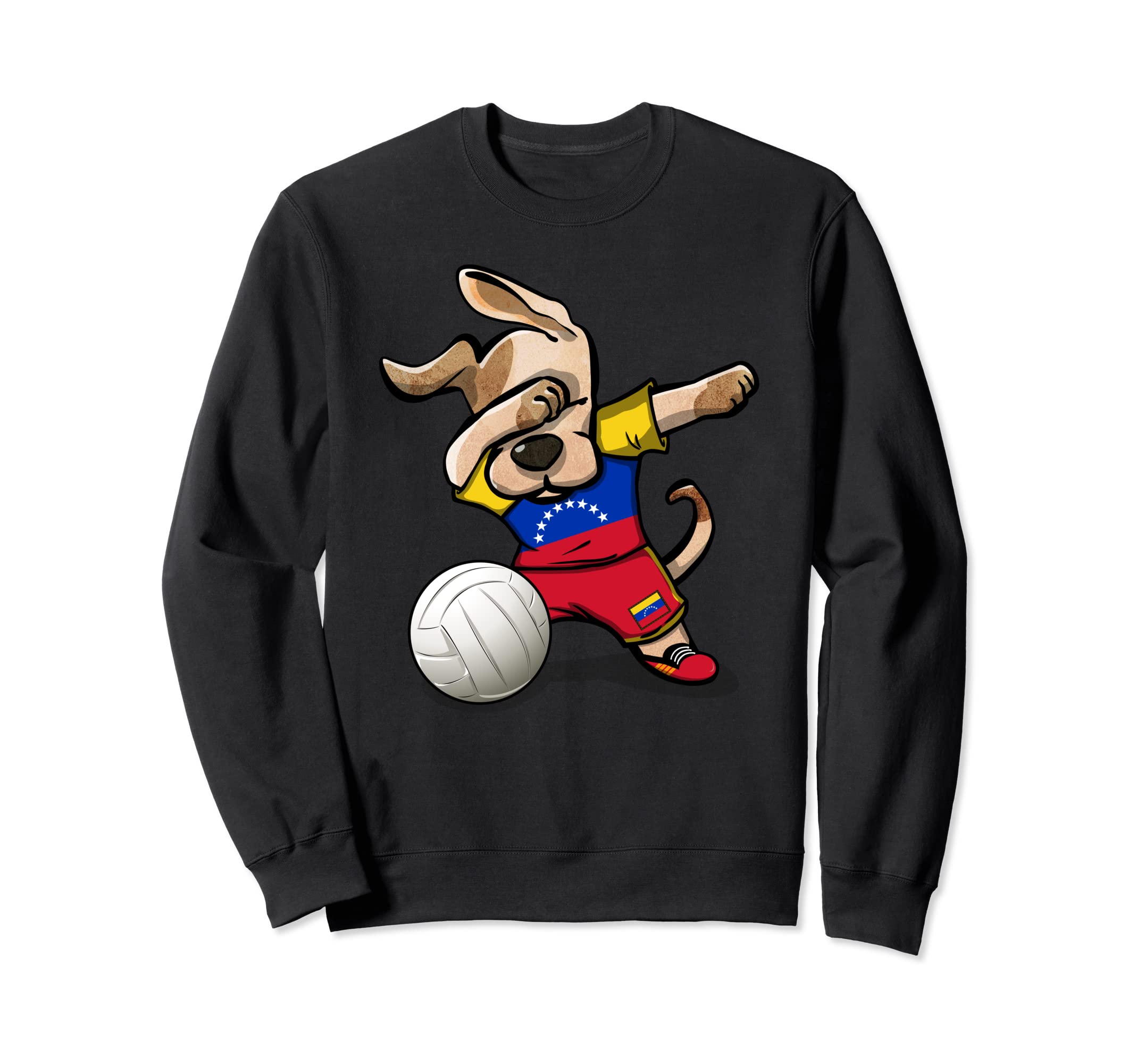 Dabbing Dog Proud Venezuela Volleyball Lover Venezuelan Flag Sweatshirt