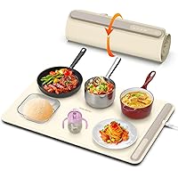 Electric Warming Tray - Electric Heating Tray, Food Warmer for Buffet Rollable & Portable Warming Plate with 3 Temperature Se