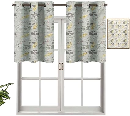 Hiiiman Cortinas pequeñas para ventana de cocina, cenefas vintage de la