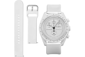 OCDIN Watch Band for Omega X Swatch Moonswatch Watch Strap Speedmaster 20MM Quick Release Rubber Watch Strap Replacement