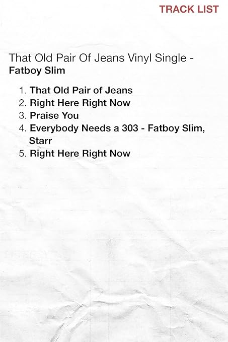 Fatboy Slim That Old Pair Of Jeans Vinyl Amazon Com Music