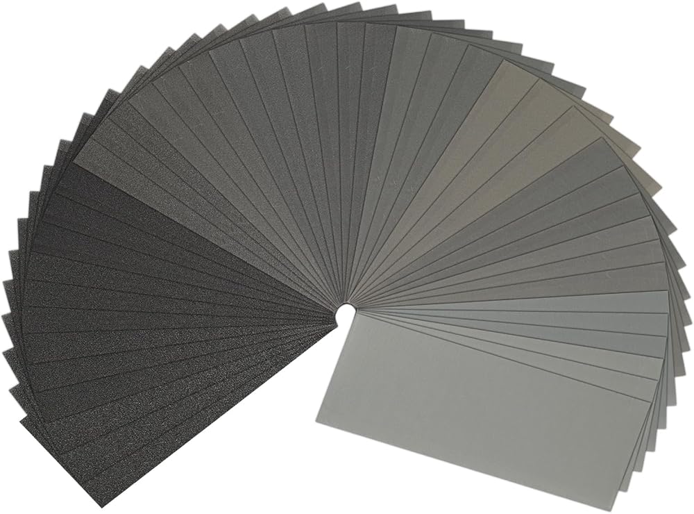 STE BRUAM Sandpaper 42 Sheets 120-3000 Grit Wet Dry 9x3.6 Inch
