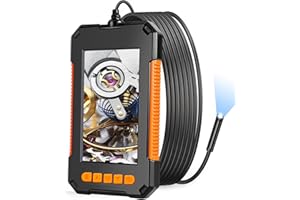 EFUTONPRO Endoscope Camera with Light, 1080P HD Boroscope Snake Camera with 8 LED Light, 4.3'' Screen, Live Scope Inspection Camera with Semi-Rigid Cable and 32G Card for Plumbing, Mechanic Inspection