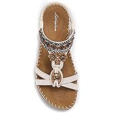 Littleplum Womens Sandals Arch Support Summer Beach Sandals Comfort Walking Shoes Bohemian Flip Flops Sandals for Women