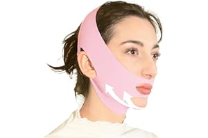 ADRUITE V Line Lifting Mask Chin Strap for Sleeping, Face Lifting Strap, Chin Strap, V Line Mask, Jawline Shaper, Jaw Strap, Double Chin Reducer, Face Lift Tape & Snoring Solution (Pink)