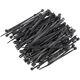 uxcell Cable Zip Ties 60mmx1.8mm Self-Locking Nylon Tie Wraps Black 300pcs