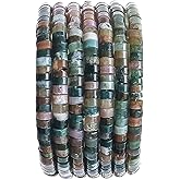 Natural Indian Agate Stone Spacer Beads 4x2mm 38cm/str Flat Round Loose Semi Gemstone Caps for Making Bracelets Necklace