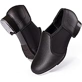 Asyusyu Tap Shoes for Girls and Boys - Slip-On Elastic Design | Non-Skid Sole & Premium PU Leather | Fashion Dance Shoes for Class & Stage Performances