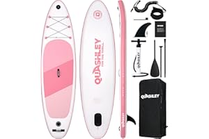Quashley Inflatable Stand Up Paddle Board,10-11ft Inflatable Paddleboards 32/34 Inch Wide,All Around SUP for Beginners with Lightweight Paddle,Hand Pump,Backpack,Leash,Durable & Portable iSUP Board