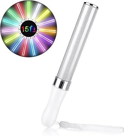 Amazon Co Jp Harugirl Ledペンライト ライブスティック 高輝度 コンサートライト 15色カラーチェンジ サイリューム ストラップ付き ライブ 応援グッズ 応援 パーティーグッズ おもちゃ