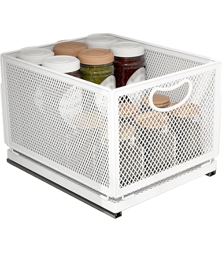 MGMGART Sliding Pull-Out Cabinet Drawer Organizer - 9.6x14.8x7.5 Inch, Black, No-Drill Adhesive Installation - View #9