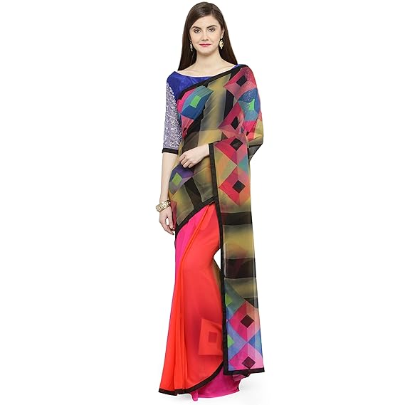 Multicolor Pure Georgette Printed Saree [ARH_SAARYA22201SR1_perent]