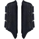 Dura-Tech Air-Mesh Horse Splint Boots | Size Small | Color Black | Breathable Comfort | Cannon Bone Protection | Ideal for Training or Turnout | Lycra Bound Edges | 3 Secure Hook &amp; Loop Closures